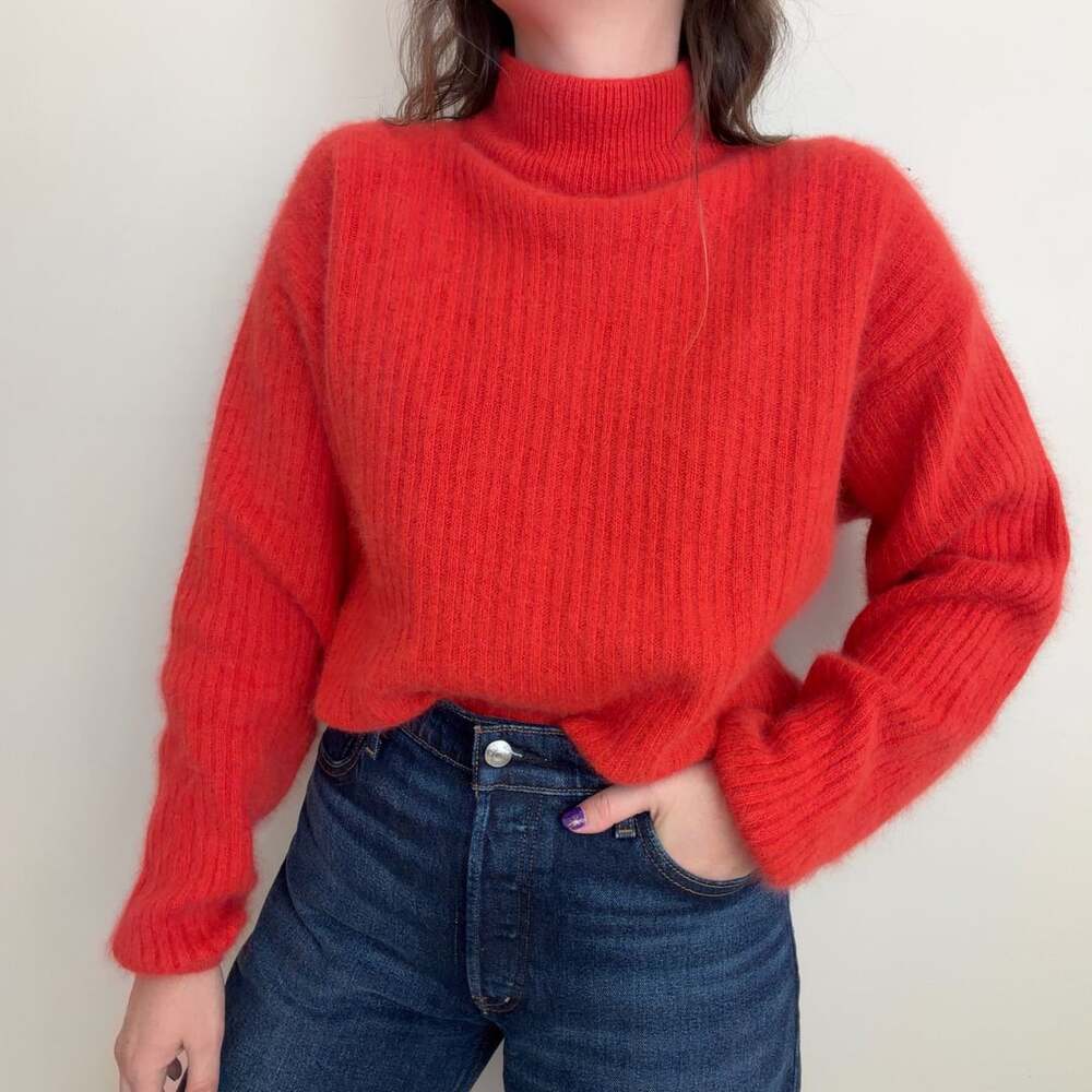 Vintage Orange Angora Sweater